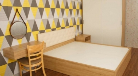 Giường MDF bọc đầu nệm 1m4x2m