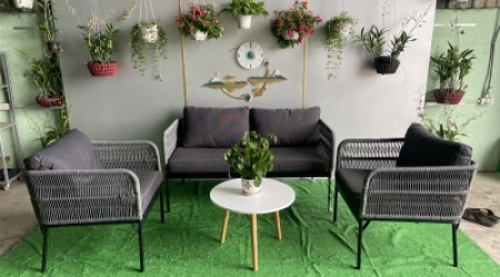 Sofa đan dây Drop - Bàn tròn 3 chia
