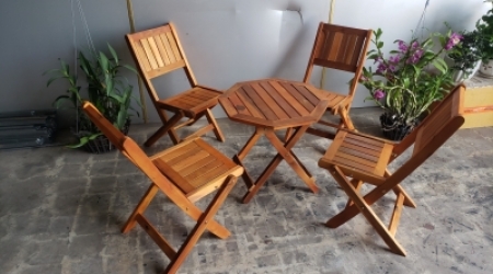 Bàn ghế xếp gỗ