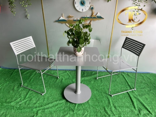 Bộ Bàn Ghế Ngoài Trời Màu Xám Ghi Hiện Đại TC-05