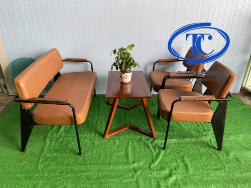 Bộ sofa napa bàn gỗ chân V TC-02