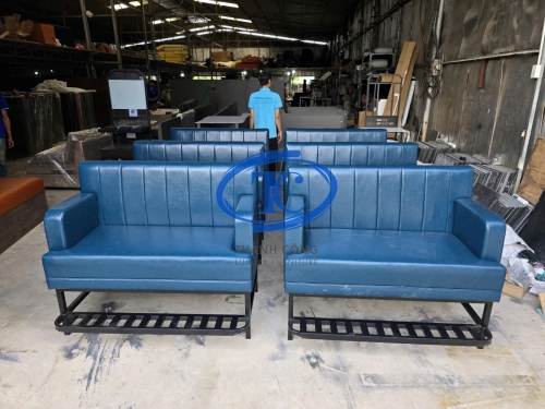 Ghế Sofa Băng Cao Cho Quán Bida Chân Sắt Có Tay Vịnh TCL-14