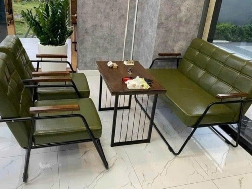 Sofa Khung Sắt Vintage Xanh Rêu TC-06